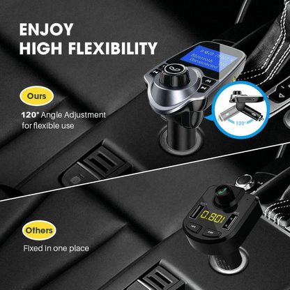 Bluetooth Car FM Transmitter With USB Charger HandsFree AUX Audio Receiver For Wireless Music  Call 2