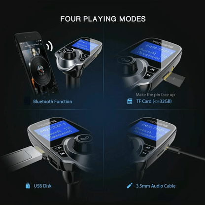 Bluetooth Car FM Transmitter With USB Charger HandsFree AUX Audio Receiver For Wireless Music  Call 1