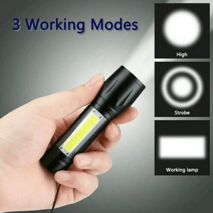 Mini COB LED Flashlight Super Bright Tactical USB Rechargeable Torch With Magnetic Base 2