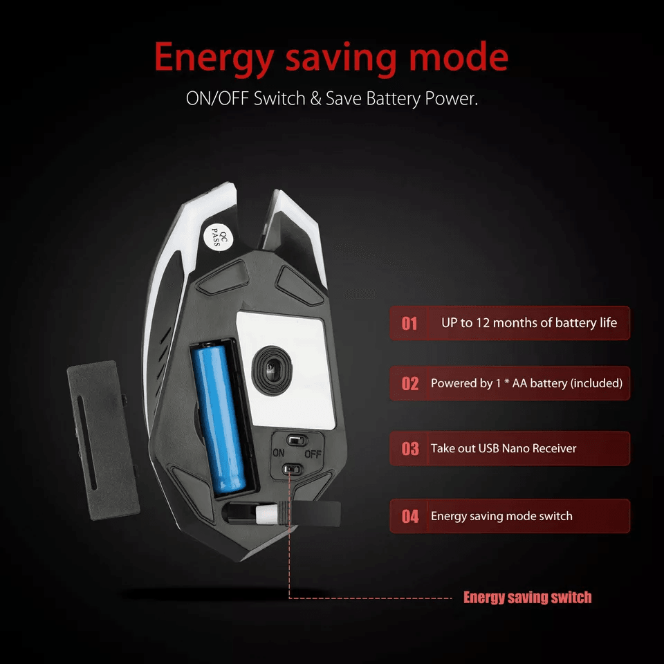 Wireless USB Optical Gaming Mouse 7 Color LED Backlit Rechargeable Ergonomic Design For PC  Laptop 5