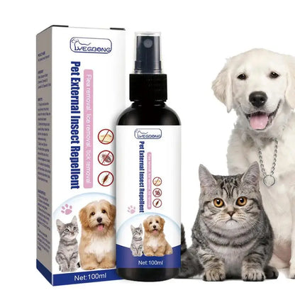 Pet Tick Spray for Dogs & Cats, Natural Flea & Lice Repellent Safe Insecticide for Home Use
