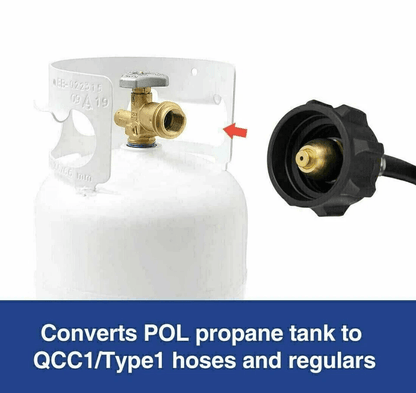 LP Tank Adapter Hose 1lb To 20lb Converter For QCC1Type1 Gas Grill 4