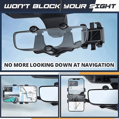 Car Phone Holder Rotatable  Retractable Rearview Mirror Mount For All Smartphones 3