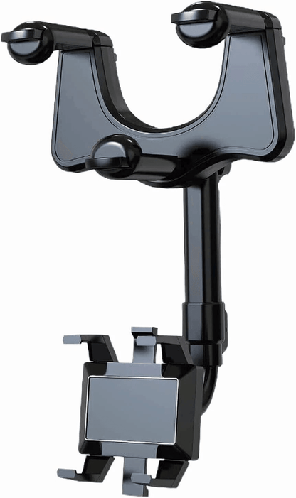 Car Phone Holder, Rotatable & Retractable Rearview Mirror Mount for All Smartphones