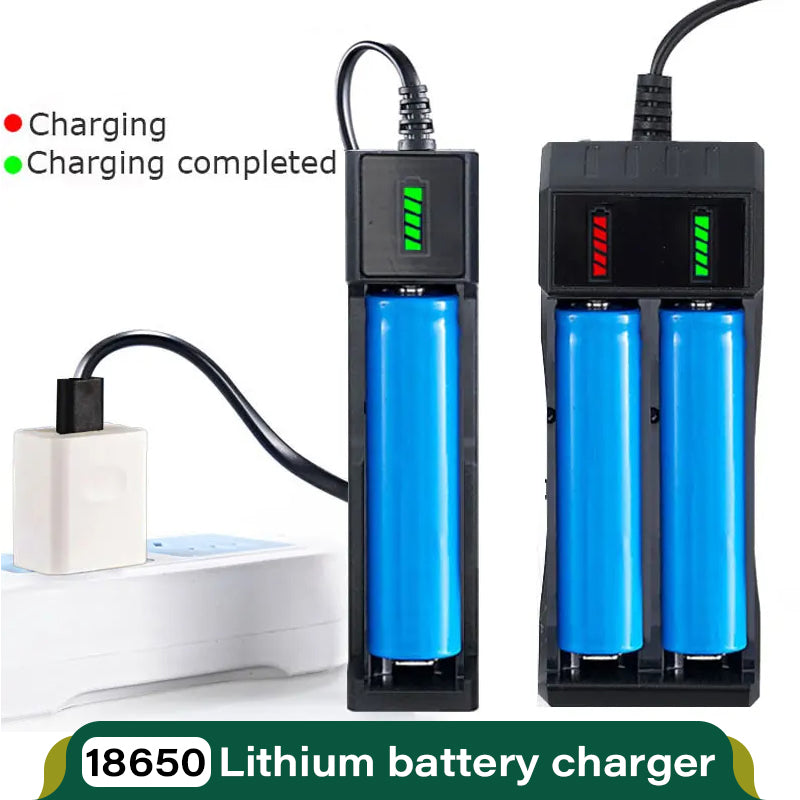 Smart 18650 Battery Charger, 1/2/4 Bay Rechargeable Lithium Battery Charger with LED Display