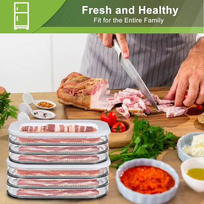 Leakproof Meat Containers for Fridge – Transparent Frozen Food Storage Box with Lid