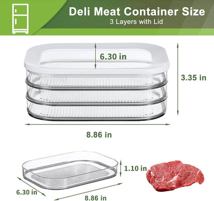Leakproof Meat Containers for Fridge – Transparent Frozen Food Storage Box with Lid