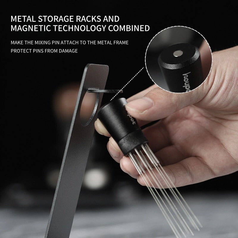Barista Coffee Stirring Tool 8Needle Magnetic Espresso Stirrer with Stand for Professional Coffee