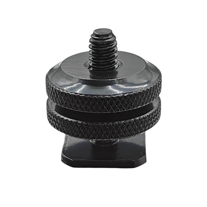Dual Nut Cold Shoe Adapter – Double-Layer Phone Holder Bracket for Camera & Smartphone