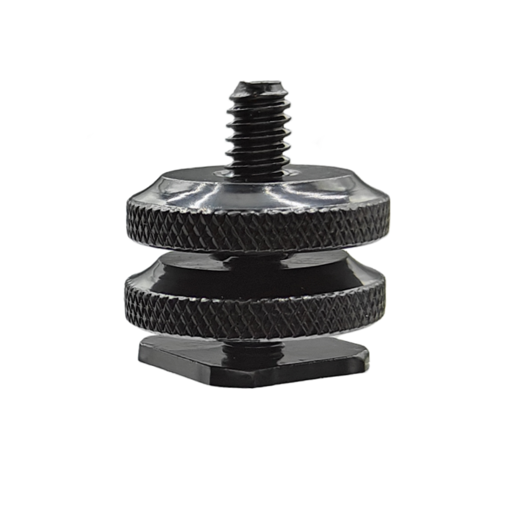 Dual Nut Cold Shoe Adapter – Double-Layer Phone Holder Bracket for Camera & Smartphone