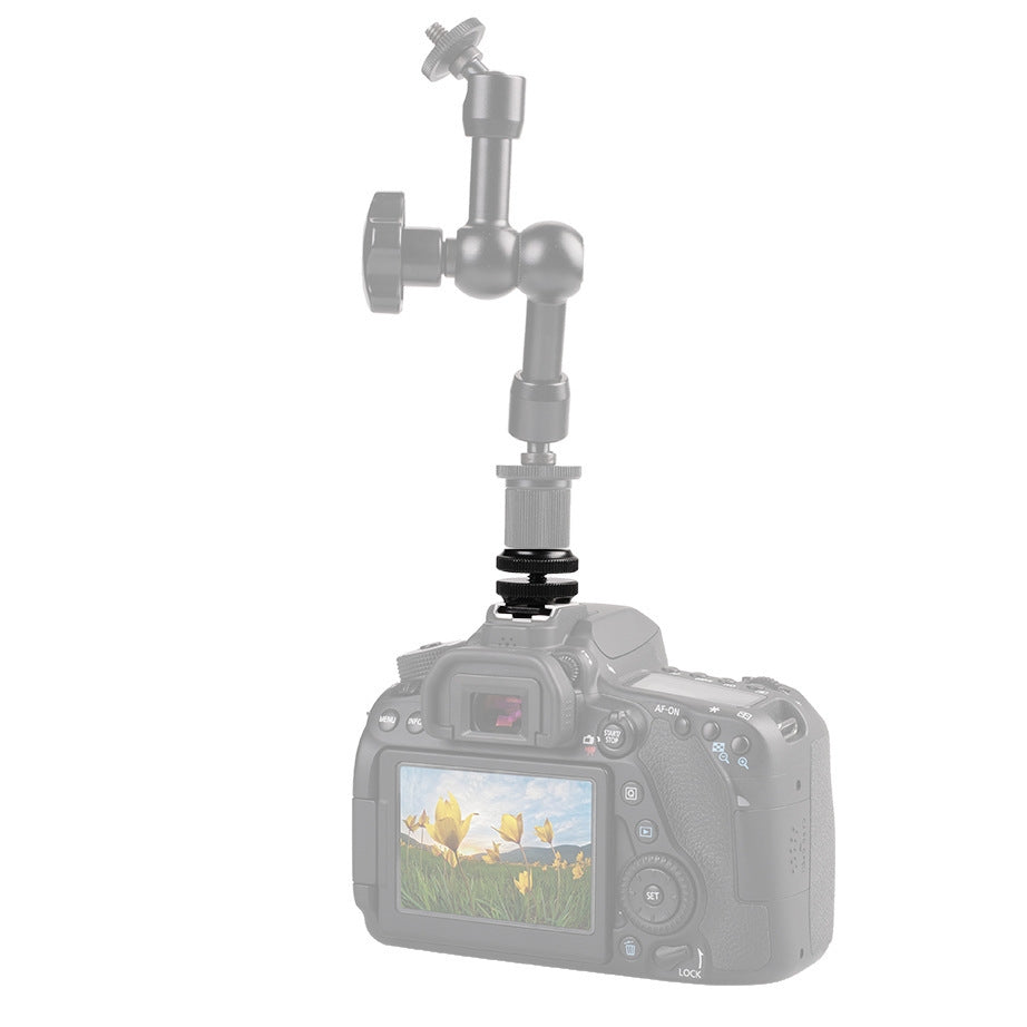 Dual Nut Cold Shoe Adapter – Double-Layer Phone Holder Bracket for Camera & Smartphone