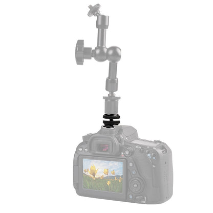 Dual Nut Cold Shoe Adapter – Double-Layer Phone Holder Bracket for Camera & Smartphone