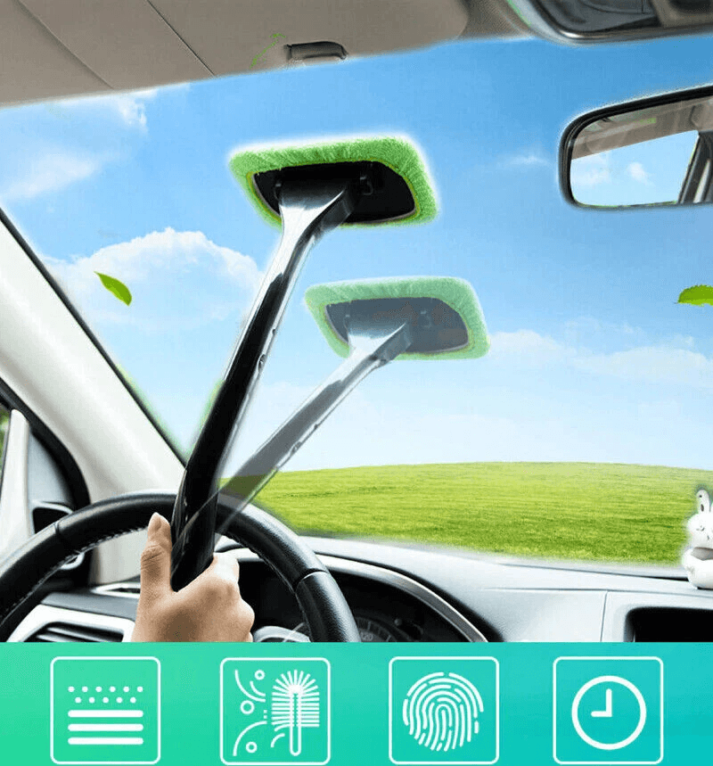 3 Pack Window Windshield Cleaning Tool Microfiber Car Wiper Cleaner With Long Handle Glass Brush Fo 7