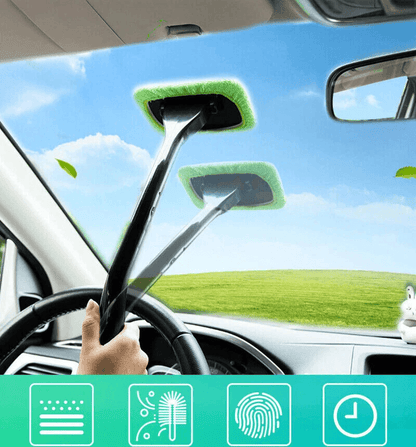3 Pack Window Windshield Cleaning Tool Microfiber Car Wiper Cleaner With Long Handle Glass Brush Fo 7