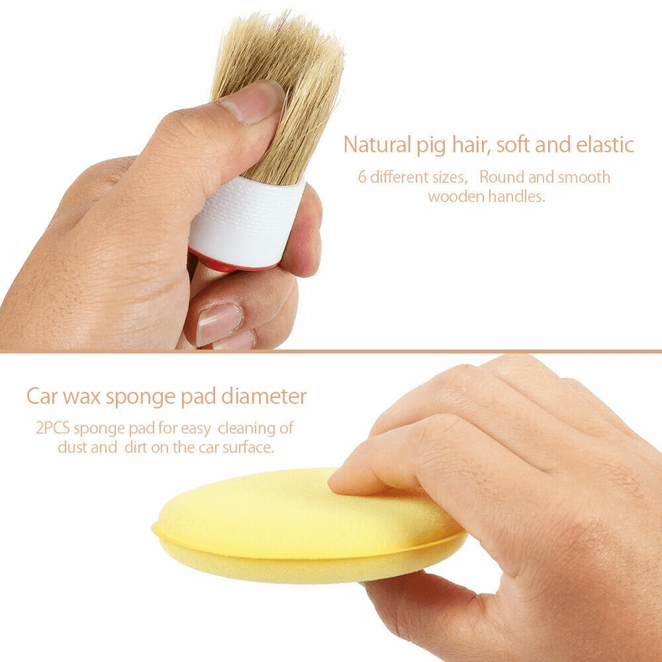 Car Detailing Brush Kit Boar Hair Auto Interior Exterior Wheel Cleaning Set 5