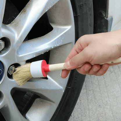 Car Detailing Brush Kit Boar Hair Auto Interior Exterior Wheel Cleaning Set 2