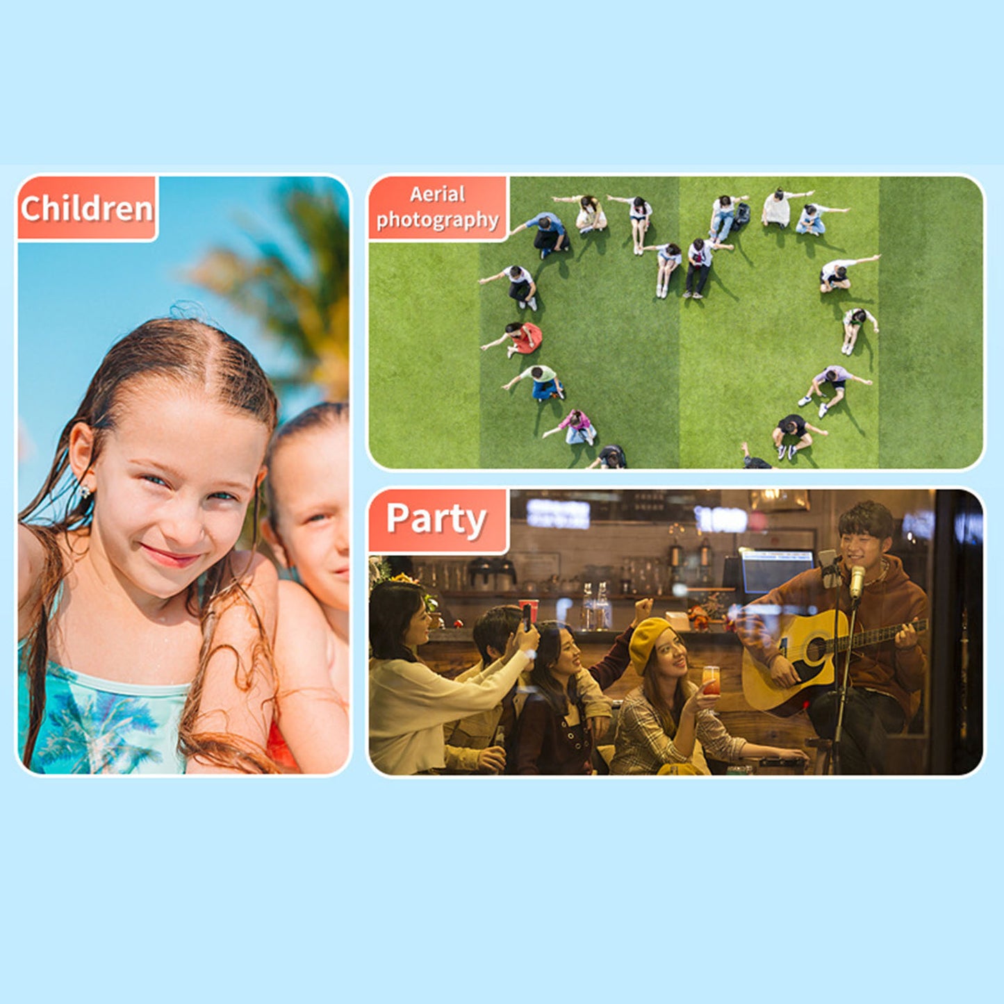 Kids Digital Camera 1080P HD 160 Wide Angle Micro USB 100 Min Recording Compact  Lightweight For Tr 2