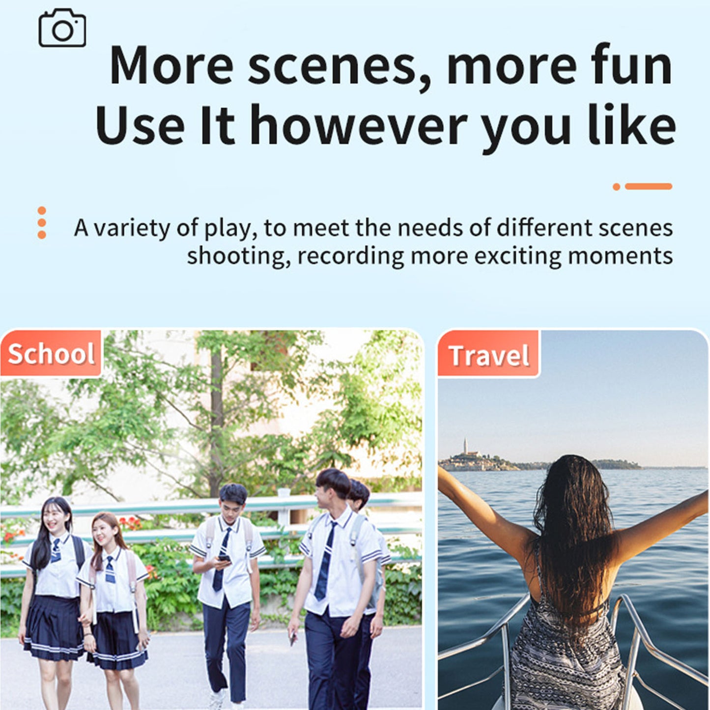 Kids Digital Camera 1080P HD 160 Wide Angle Micro USB 100 Min Recording Compact  Lightweight For Tr 5