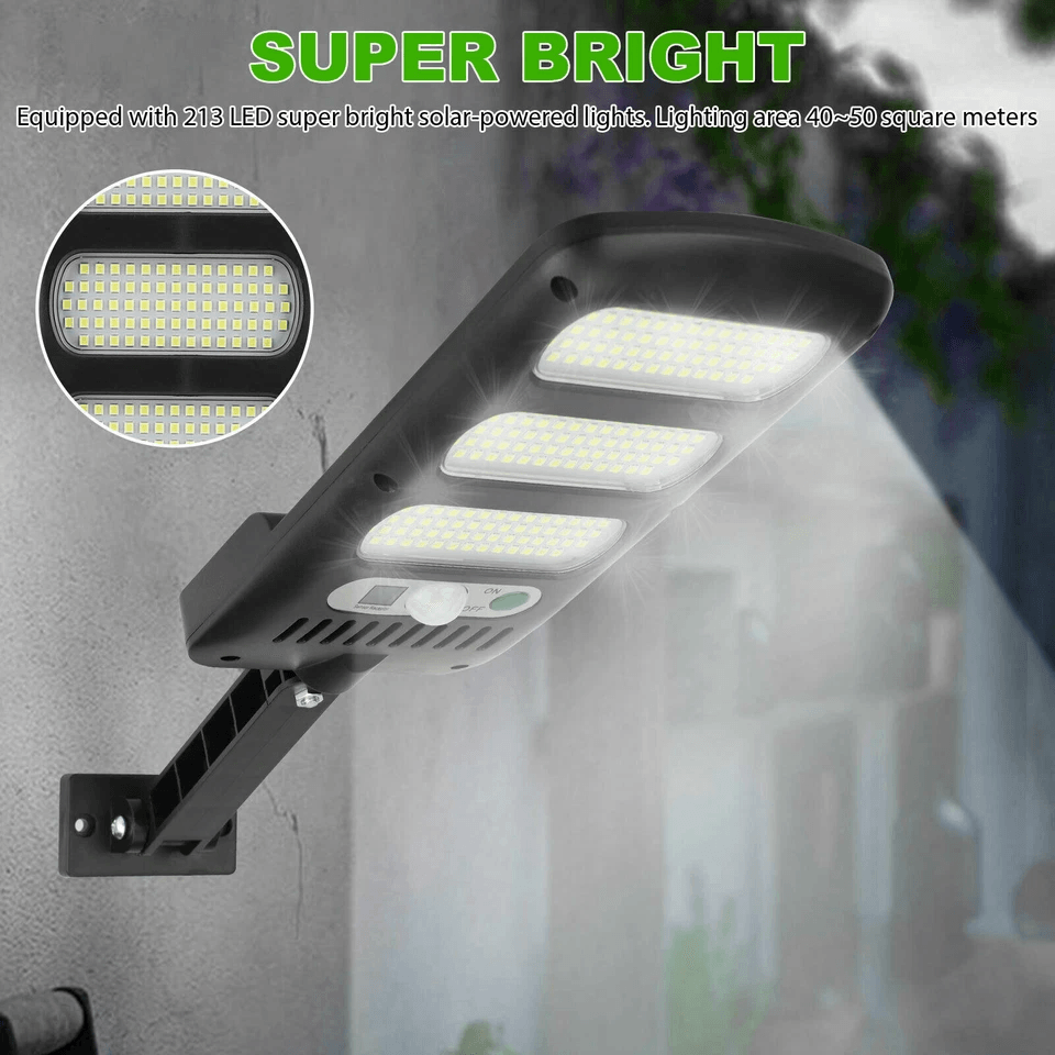 LED Solar Wall Light, Outdoor Street Lamp with PIR Motion Sensor & Remote, Waterproof & Energy-Saving