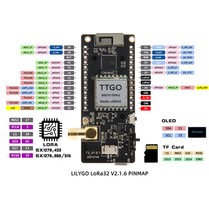 TTGO LoRa32 V21  ESP32 WIFI Bluetooth Module With OLED  SMA Antenna 5