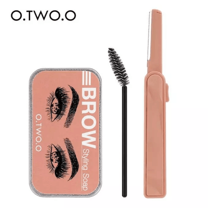 Black Brown Eyebrow Shaping Soap – Long Lasting Brow Styling Gel Wax with Brush for Natural, Fluffy Brows