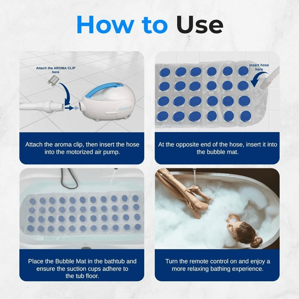 Thermal Spa Bubble Bath Massager Portable NonSlip Waterproof Mat With Motorized Air Pump  Remote Co 5