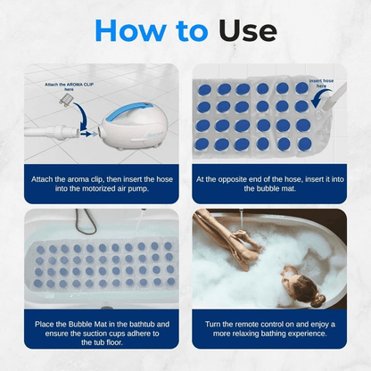 Thermal Spa Bubble Bath Massager Portable NonSlip Waterproof Mat With Motorized Air Pump  Remote Co 5