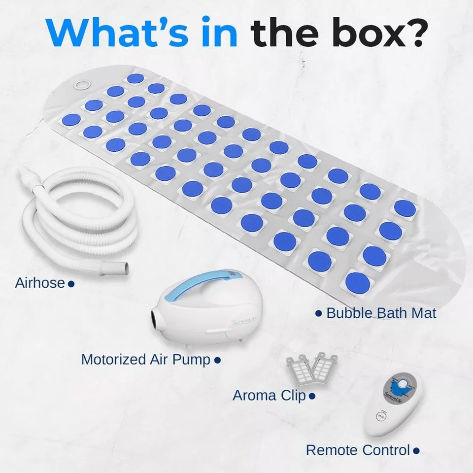 Thermal Spa Bubble Bath Massager Portable NonSlip Waterproof Mat With Motorized Air Pump  Remote Co 6