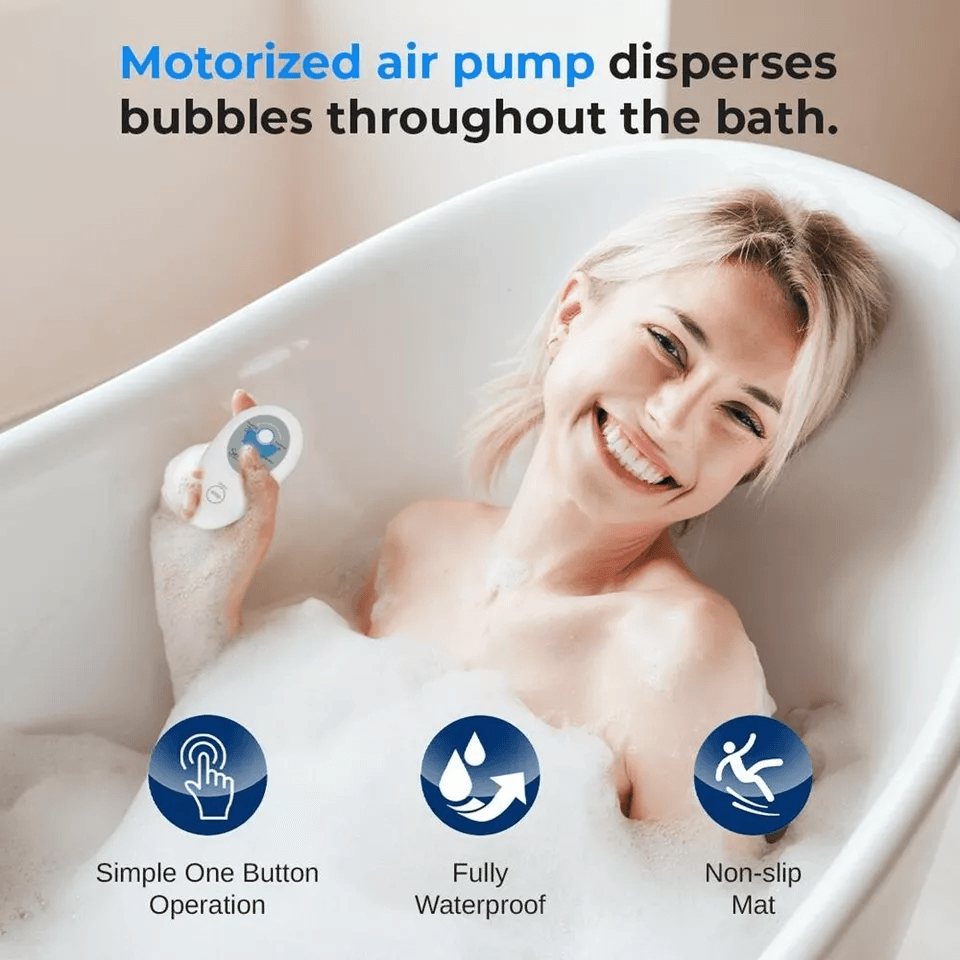 Thermal Spa Bubble Bath Massager Portable NonSlip Waterproof Mat With Motorized Air Pump  Remote Co 2