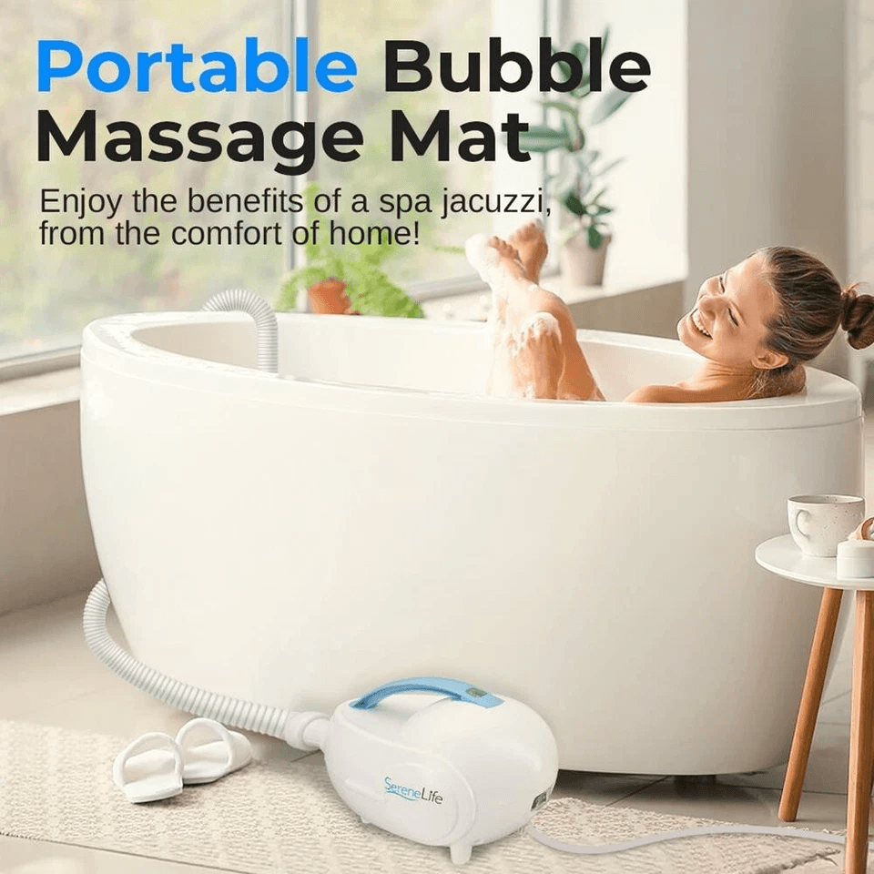 Thermal Spa Bubble Bath Massager Portable NonSlip Waterproof Mat With Motorized Air Pump  Remote Co 1