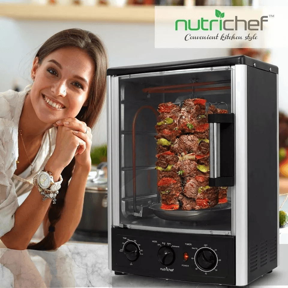 Nutrichef Vertical Countertop Rotisserie Oven Upgraded MultiFunction Kitchen Oven For Grilling Roas 2