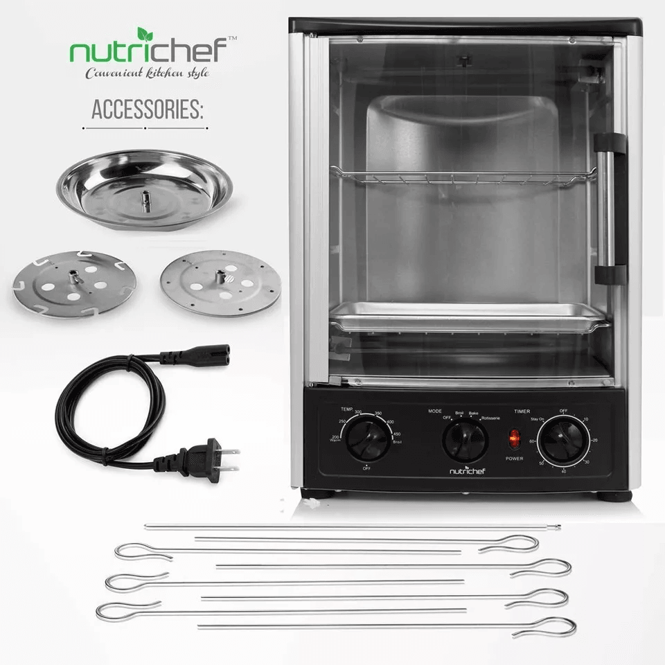 Nutrichef Vertical Countertop Rotisserie Oven Upgraded MultiFunction Kitchen Oven For Grilling Roas 7