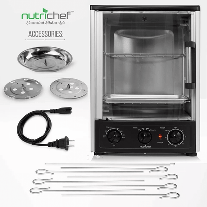 Nutrichef Vertical Countertop Rotisserie Oven Upgraded MultiFunction Kitchen Oven For Grilling Roas 7
