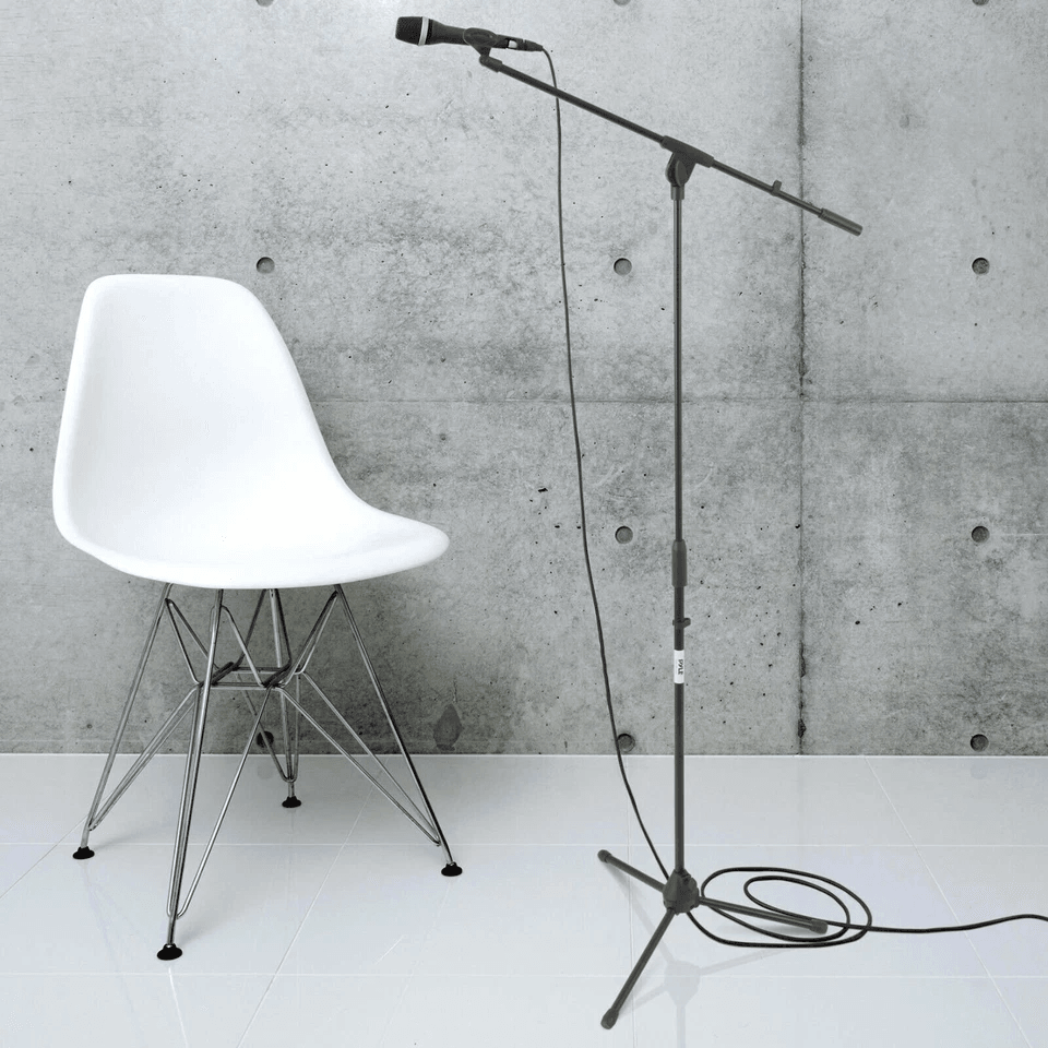 Height Adjustable Pyle Tripod Microphone Stand w/ Extending Boom, Ideal for Studio Recording, Live Performance & Stream