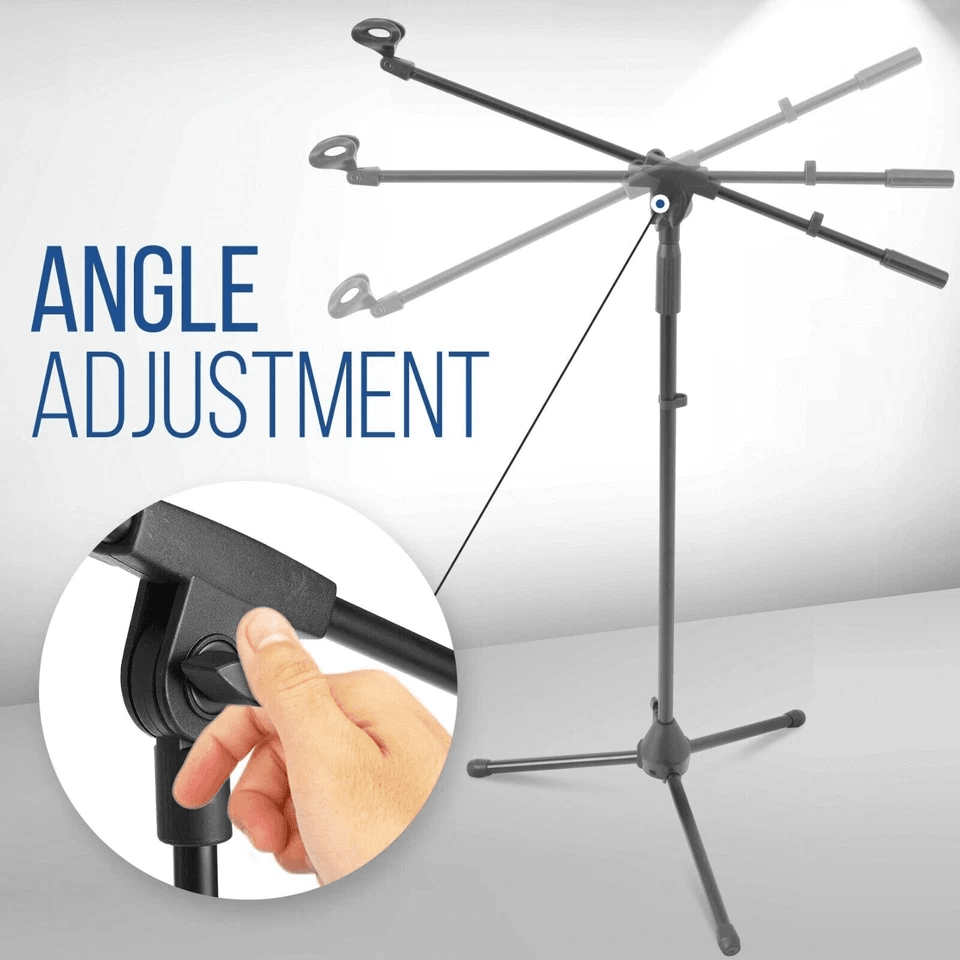 Height Adjustable Pyle Tripod Microphone Stand W Extending Boom Ideal For Studio Recording Live Per 5