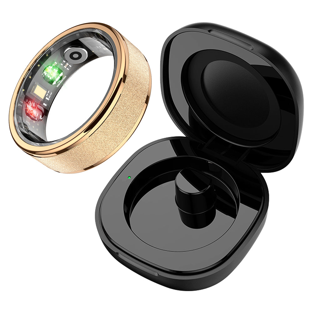 Fitness Smart Ring Sleep Tracker 5ATM Waterproof MultiSport Modes Includes Charging Case Unise