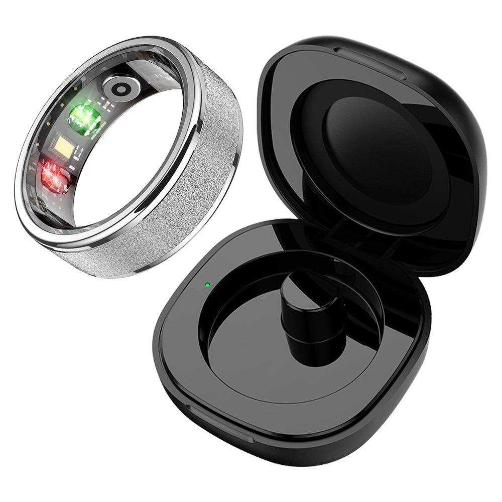 Fitness Smart Ring Sleep Tracker 5ATM Waterproof MultiSport Modes Includes Charging Case Unise