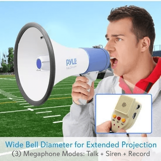 Pyle Megaphone With Record  Rechargeable Battery Handheld PA Loudspeaker For Events Sports Emergenc 1