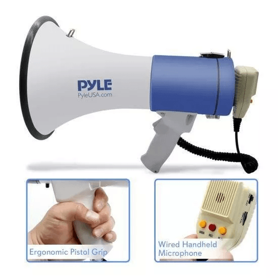 Pyle Megaphone With Record  Rechargeable Battery Handheld PA Loudspeaker For Events Sports Emergenc 5