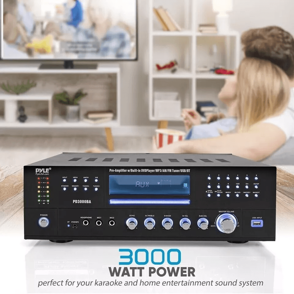 Bluetooth Channel Stereo Receiver Amplifier With CD DVD Player USBSD AMFM Subwoofer Out  Home Theat 3