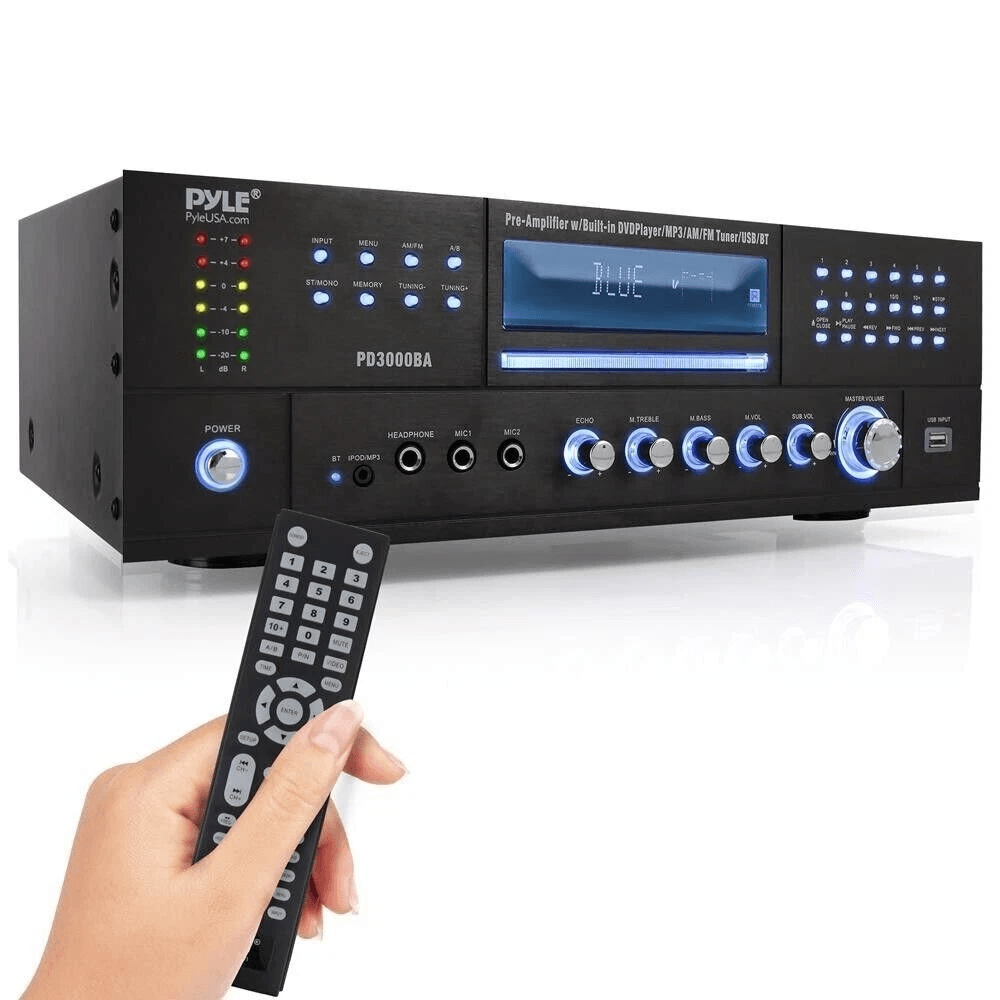Bluetooth Channel Stereo Receiver Amplifier With CD DVD Player USBSD AMFM Subwoofer Out  Home Theat 5