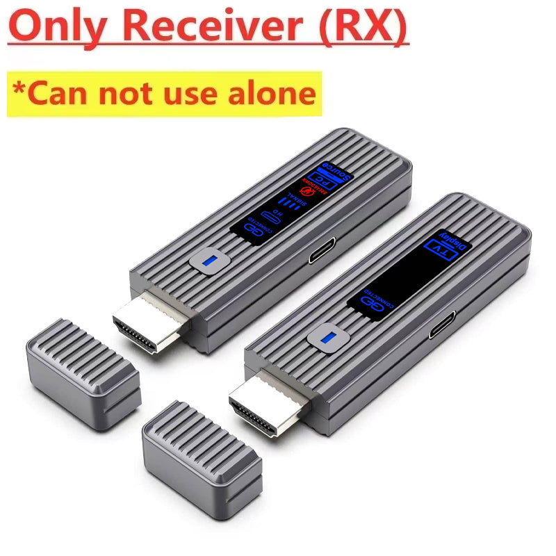 Wireless HDMI Video Dongle Adapter, Transmitter & Receiver Kit for PC, Camera, Laptop to TV, Projector, or Monitor
