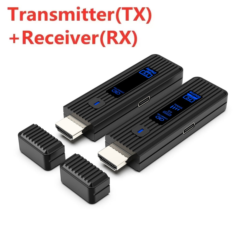 Wireless HDMI Video Dongle Adapter, Transmitter & Receiver Kit for PC, Camera, Laptop to TV, Projector, or Monitor