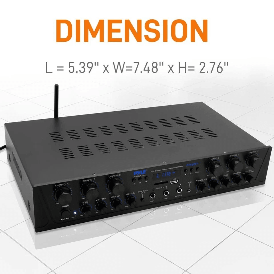 Pyle Bluetooth Home Audio Amplifier Receiver Channel Surround Sound System For Home Theater Enterta 5