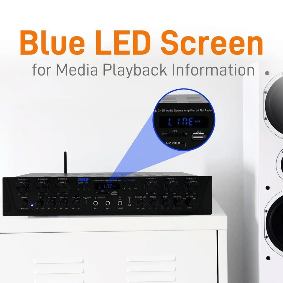 Pyle Bluetooth Home Audio Amplifier Receiver Channel Surround Sound System For Home Theater Enterta 4