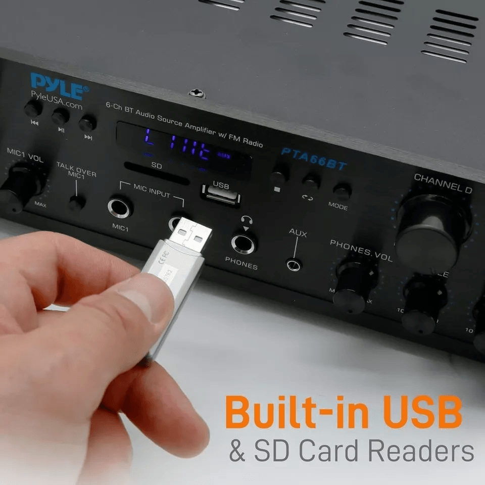 Pyle Bluetooth Home Audio Amplifier Receiver Channel Surround Sound System For Home Theater Enterta 3