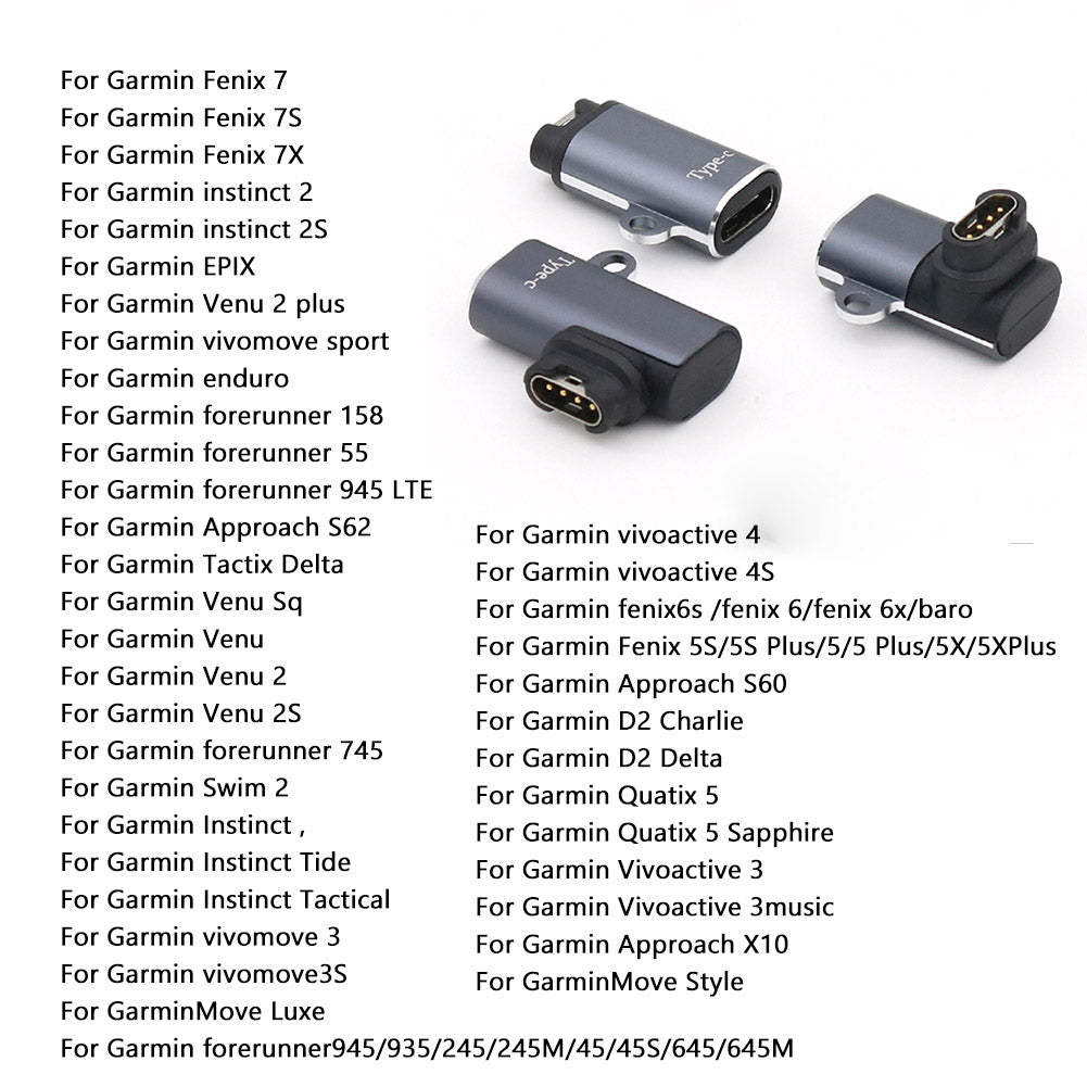 Garmin Watch Charger Adapter Portable USB Charging Converter With Type CMicro USB For Fenix 765 Ins 2