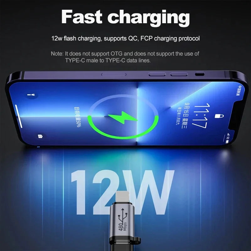 Micro To Mini USB Female Converters USB C Adapter For IPhone 1413 Xiaomi Samsung  Lightning Male Ch 1