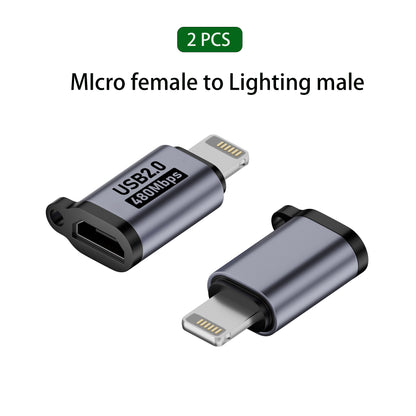 Micro To Mini USB Female Converters USB C Adapter For IPhone 1413 Xiaomi Samsung  Lightning Male Ch 6