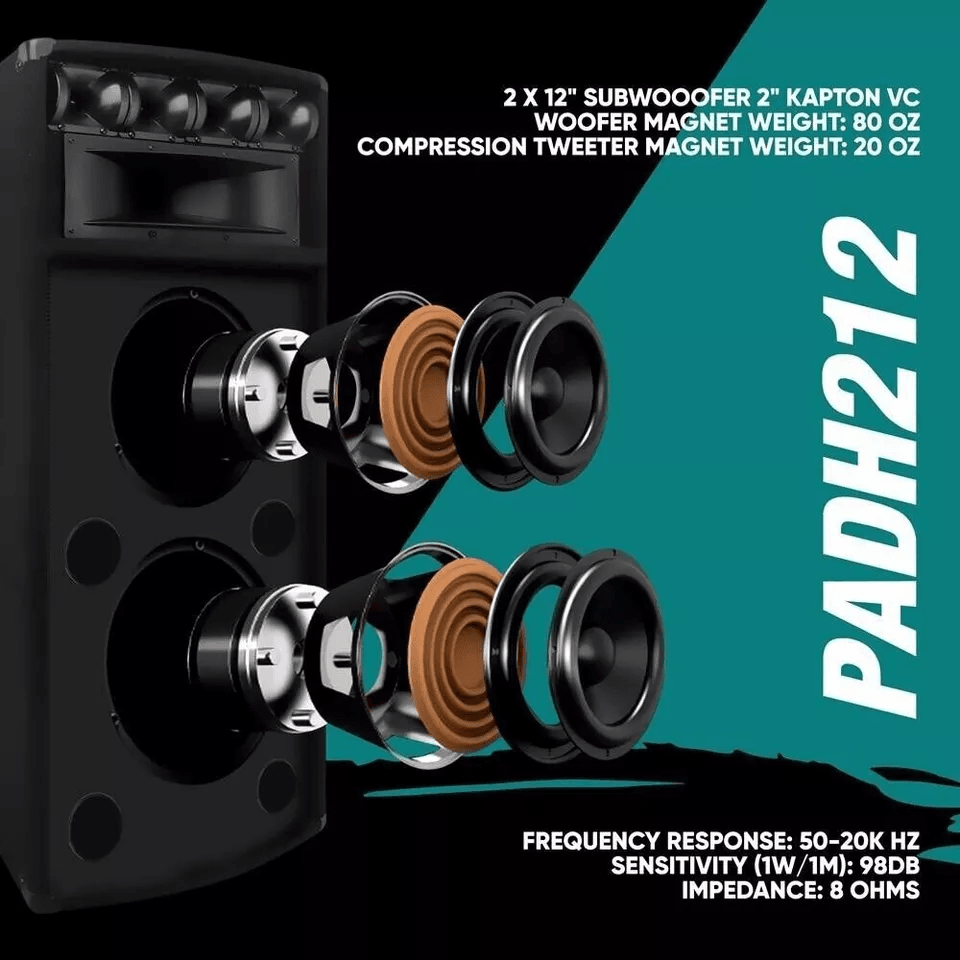 Pyle Heavy Duty 7Way PA Loudspeaker Cabinet With BuiltIn Crossover Network 7